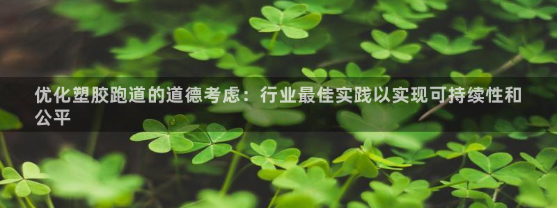尊龙凯时-人生就是博中国官网首页：优化塑胶跑道的道德考虑：行业最佳实践以实现可持续性和
公平